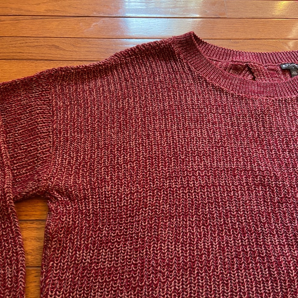 Express Cable Knit Split Back Pullover Sweater - image 4